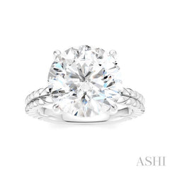 ASHI Round Shape Semi-Mount Diamond Engagement Ring 194B8PPFHWG-SM-RD5
