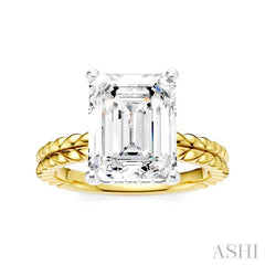 ASHI Emerald Shape Semi-Mount Diamond Engagement Ring 194B8PPFHYW-SM-EM3