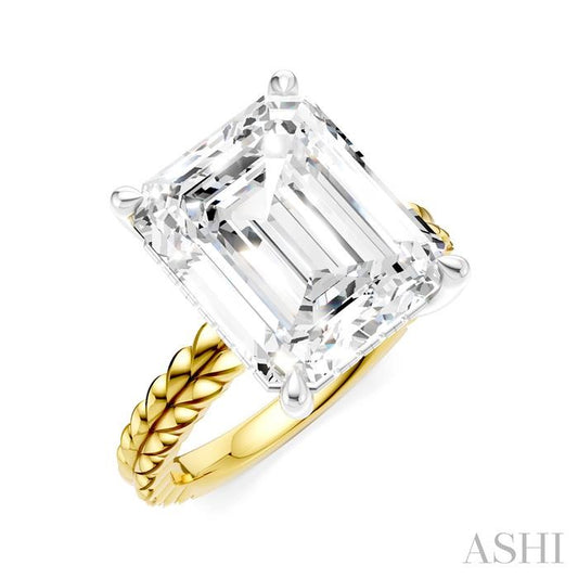 ASHI Emerald Shape Semi-Mount Diamond Engagement Ring 194B8PPFHYW-SM-EM5