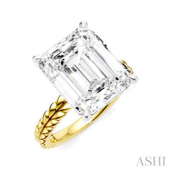 ASHI Emerald Shape Semi-Mount Diamond Engagement Ring 194B8PPFHYW-SM-EM5