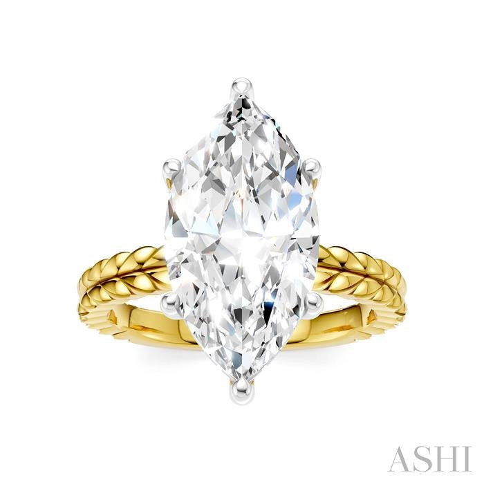 ASHI Marquise Shape Semi-Mount Diamond Engagement Ring 194B8PPFHYW-SM-MQ4