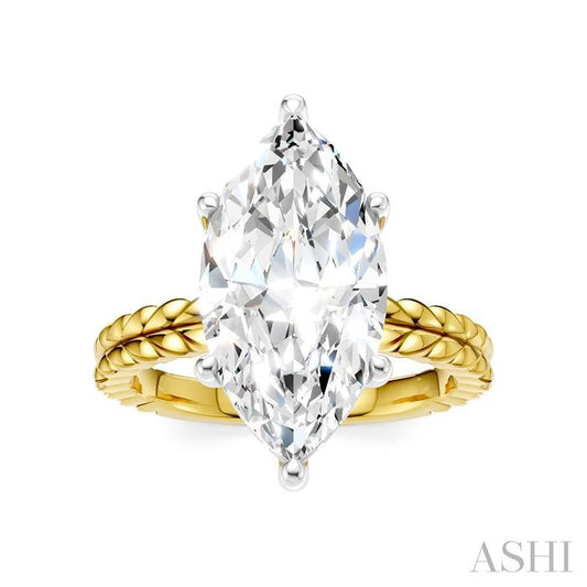 ASHI Marquise Shape Semi-Mount Diamond Engagement Ring 194B8PPFHYW-SM-MQ4