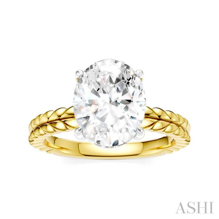 ASHI Oval Shape Semi-Mount Diamond Engagement Ring 194B8PPFHYW-SM-OV3