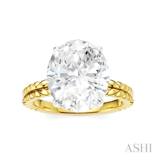 ASHI Oval Shape Semi-Mount Diamond Engagement Ring 194B8PPFHYW-SM-OV5