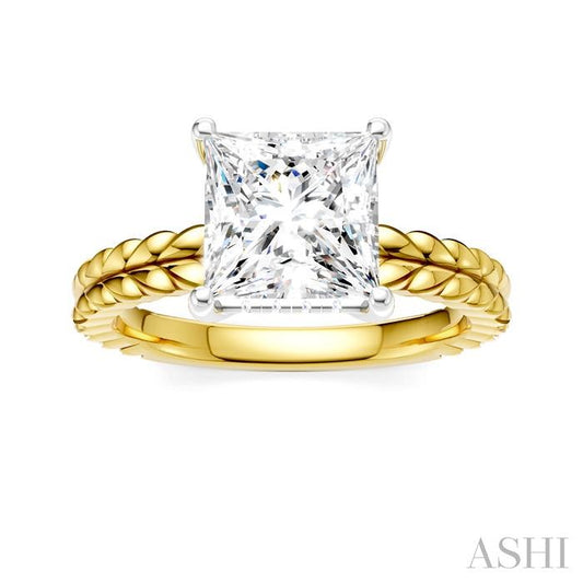 ASHI Princess Shape Semi-Mount Diamond Engagement Ring 194B8PPFHYW-SM-PN2