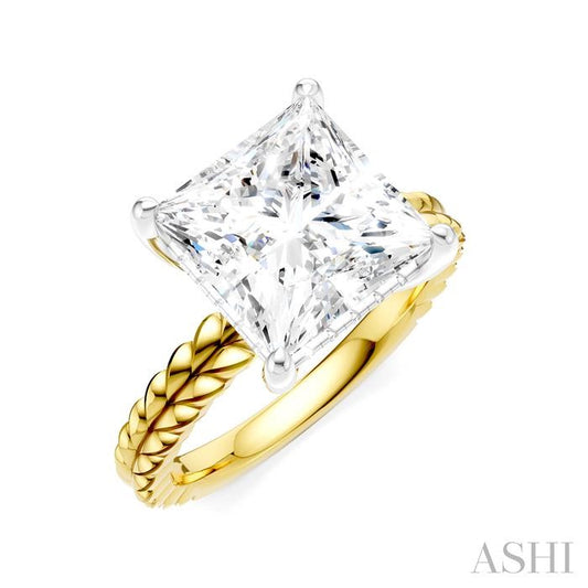 ASHI Princess Shape Semi-Mount Diamond Engagement Ring 194B8PPFHYW-SM-PN4