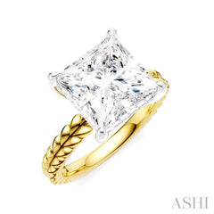 ASHI Princess Shape Semi-Mount Diamond Engagement Ring 194B8PPFHYW-SM-PN4