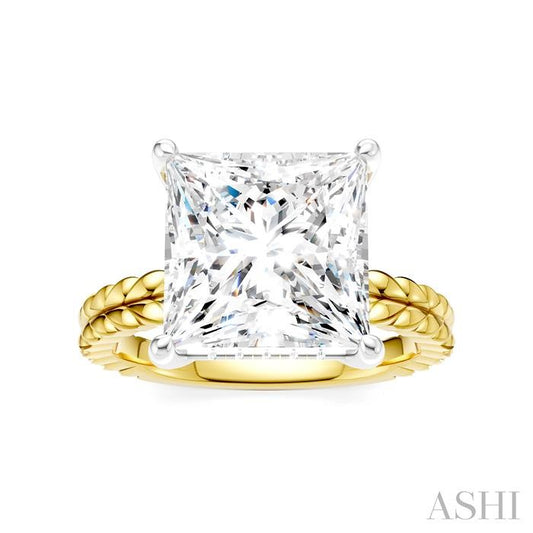 ASHI Princess Shape Semi-Mount Diamond Engagement Ring 194B8PPFHYW-SM-PN5