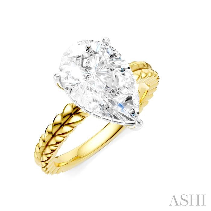 ASHI Pear Shape Semi-Mount Diamond Engagement Ring 194B8PPFHYW-SM-PR3