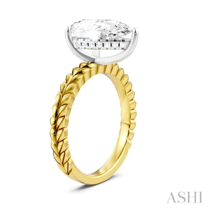 ASHI Pear Shape Semi-Mount Diamond Engagement Ring 194B8PPFHYW-SM-PR3