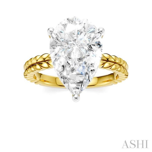 ASHI Pear Shape Semi-Mount Diamond Engagement Ring 194B8PPFHYW-SM-PR4