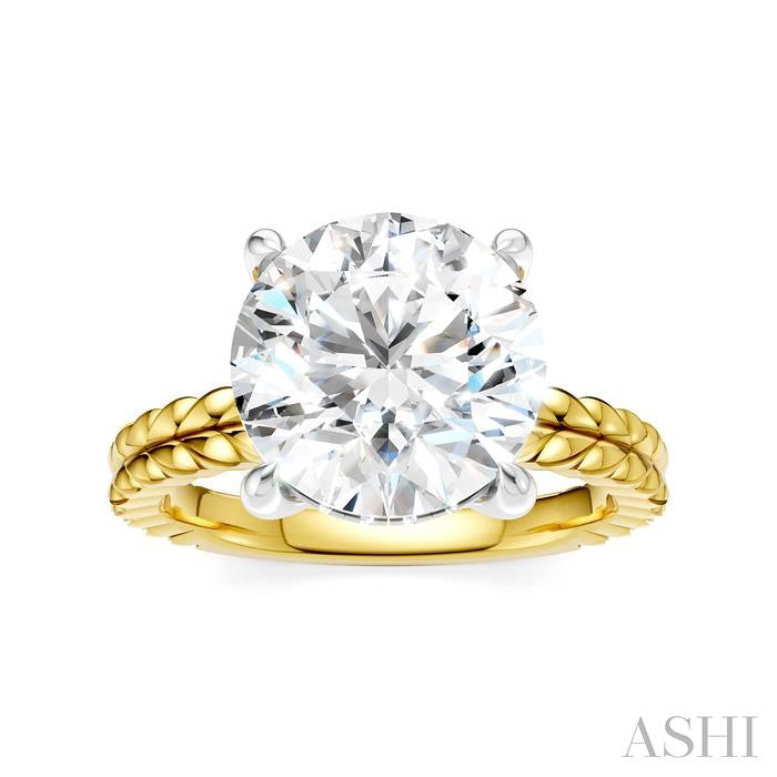 ASHI Round Shape Semi-Mount Diamond Engagement Ring 194B8PPFHYW-SM-RD4