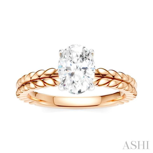 ASHI Oval Shape Semi-Mount Diamond Engagement Ring 194B9PPFHPW-SM-OV1