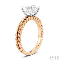 ASHI Princess Shape Semi-Mount Diamond Engagement Ring 194B9PPFHPW-SM-PN1