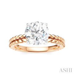 ASHI Round Shape Semi-Mount Diamond Engagement Ring 194B9PPFHPW-SM-RD2