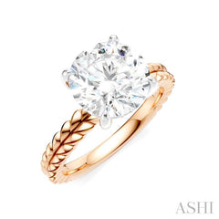 ASHI Round Shape Semi-Mount Diamond Engagement Ring 194B9PPFHPW-SM-RD3