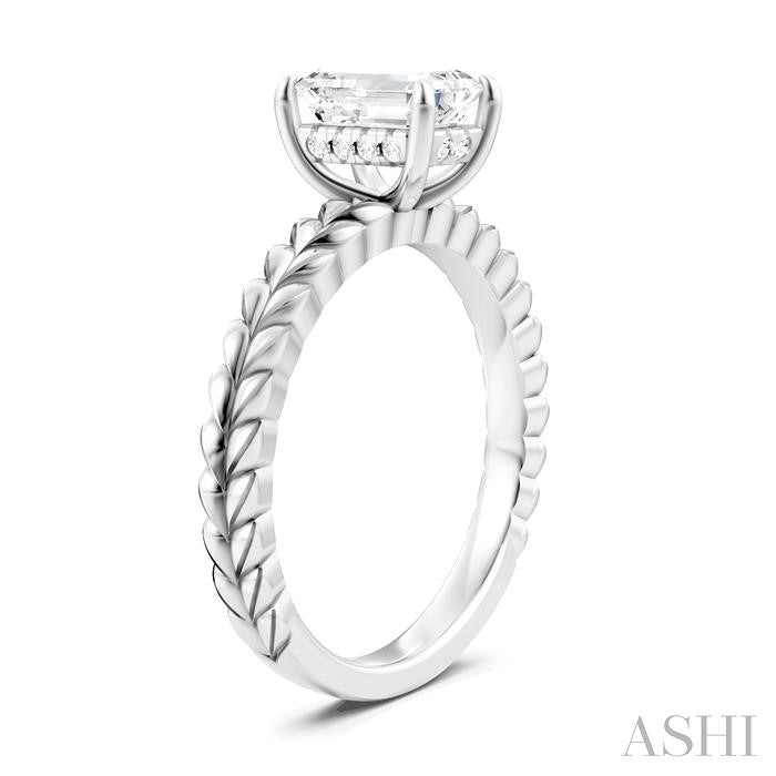 ASHI Emerald Shape Semi-Mount Diamond Engagement Ring 194B9PPFHWG-SM-EM1