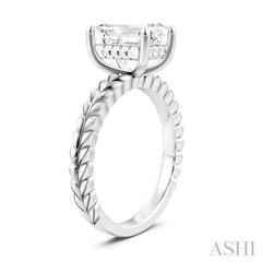 ASHI Emerald Shape Semi-Mount Diamond Engagement Ring 194B9PPFHWG-SM-EM2