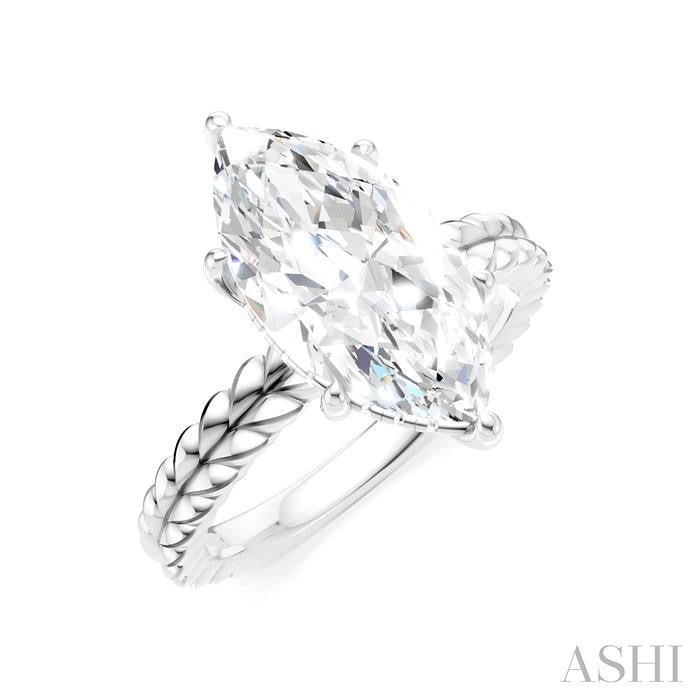 ASHI Marquise Shape Semi-Mount Diamond Engagement Ring 194B9PPFHWG-SM-MQ3