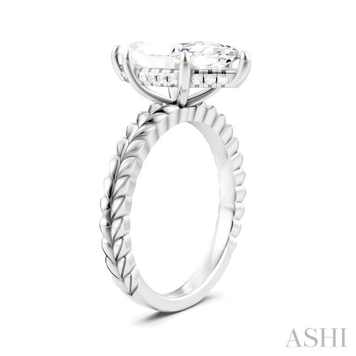 ASHI Marquise Shape Semi-Mount Diamond Engagement Ring 194B9PPFHWG-SM-MQ3