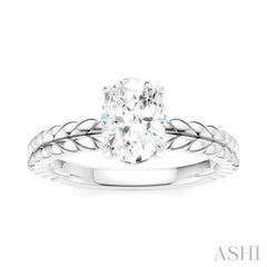 ASHI Oval Shape Semi-Mount Diamond Engagement Ring 194B9PPFHWG-SM-OV1