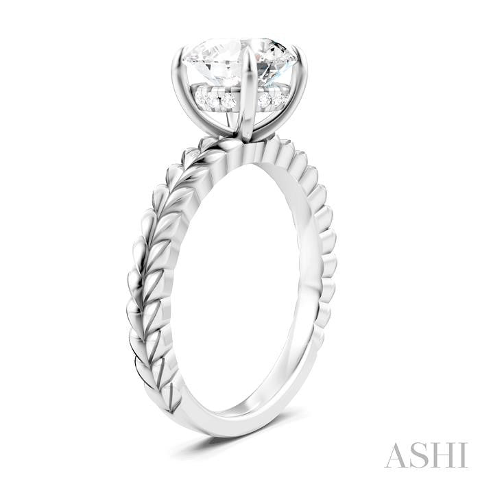 ASHI Round Shape Semi-Mount Diamond Engagement Ring 194B9PPFHWG-SM-RD2