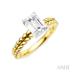 ASHI Emerald Shape Semi-Mount Diamond Engagement Ring 194B9PPFHYW-SM-EM1