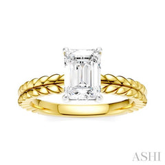 ASHI Emerald Shape Semi-Mount Diamond Engagement Ring 194B9PPFHYW-SM-EM1