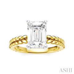 ASHI Emerald Shape Semi-Mount Diamond Engagement Ring 194B9PPFHYW-SM-EM2