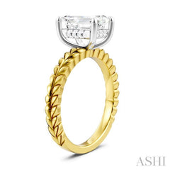 ASHI Emerald Shape Semi-Mount Diamond Engagement Ring 194B9PPFHYW-SM-EM2