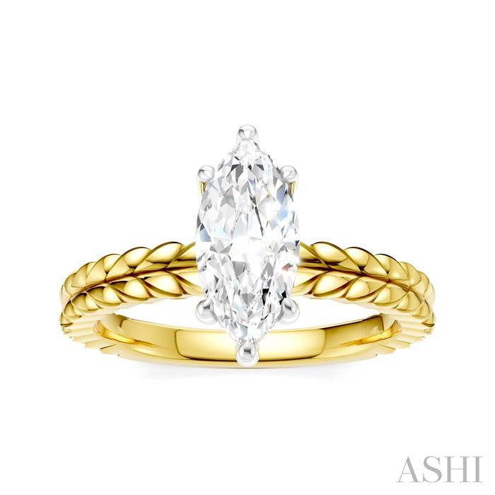 ASHI Marquise Shape Semi-Mount Diamond Engagement Ring 194B9PPFHYW-SM-MQ1