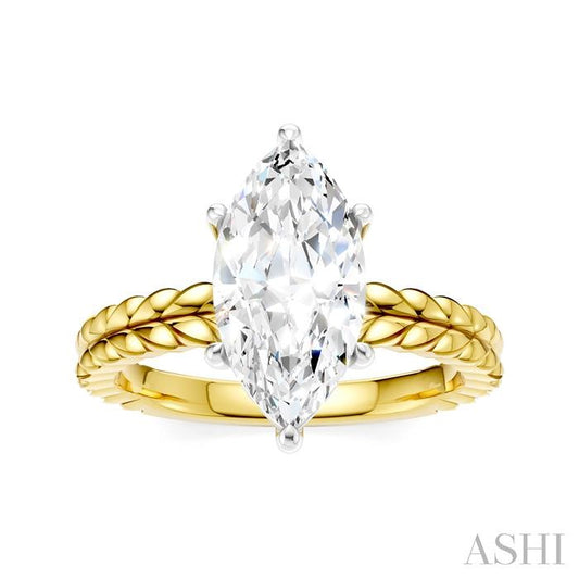 ASHI Marquise Shape Semi-Mount Diamond Engagement Ring 194B9PPFHYW-SM-MQ2