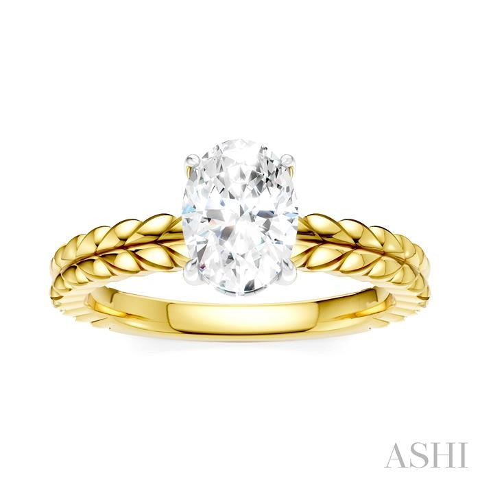 ASHI Oval Shape Semi-Mount Diamond Engagement Ring 194B9PPFHYW-SM-OV1