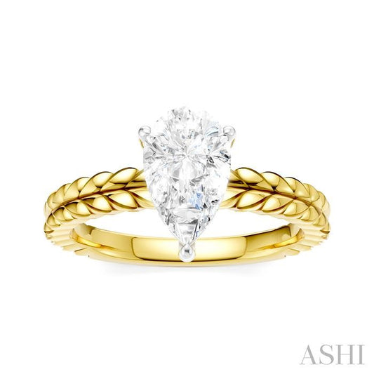 ASHI Pear Shape Semi-Mount Diamond Engagement Ring 194B9PPFHYW-SM-PR1