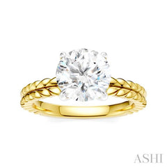 ASHI Round Shape Semi-Mount Diamond Engagement Ring 194B9PPFHYW-SM-RD2