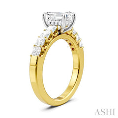ASHI Emerald Shape Semi-Mount Diamond Engagement Ring 195A2PPFHYW-SM-EM1