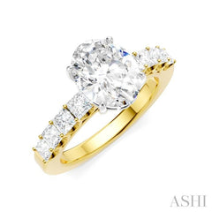 ASHI Oval Shape Semi-Mount Diamond Engagement Ring 195A2PPFHYW-SM-OV2