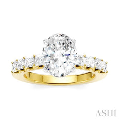ASHI Oval Shape Semi-Mount Diamond Engagement Ring 195A2PPFHYW-SM-OV2
