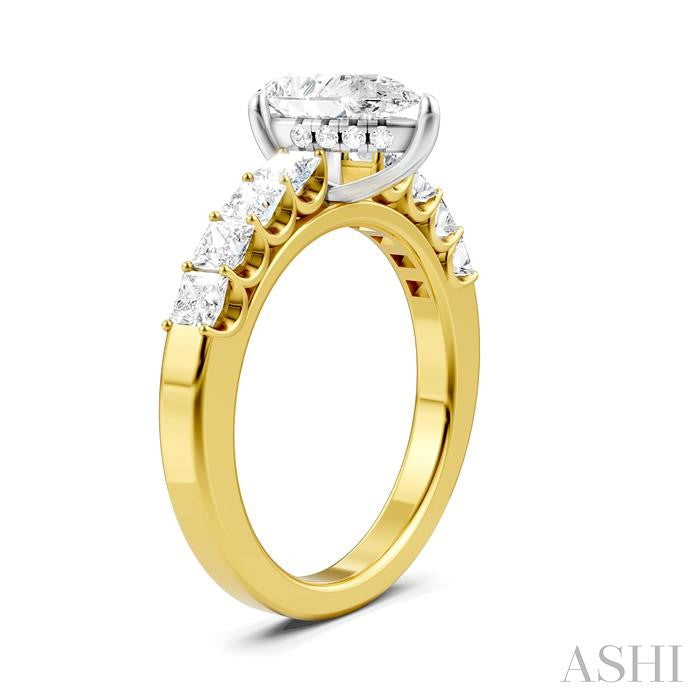 ASHI Pear Shape Semi-Mount Diamond Engagement Ring 195A2PPFHYW-SM-PR1