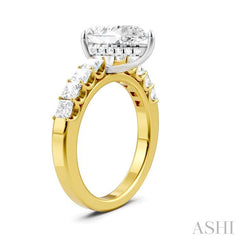 ASHI Pear Shape Semi-Mount Diamond Engagement Ring 195A2PPFHYW-SM-PR2