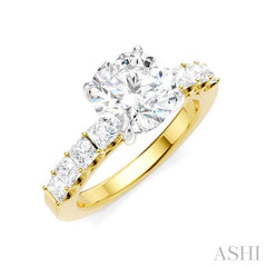 ASHI Round Shape Semi-Mount Diamond Engagement Ring 195A2PPFHYW-SM-RD2