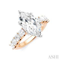 ASHI Marquise Shape Semi-Mount Diamond Engagement Ring 195ACPPFHPW-SM-MQ3
