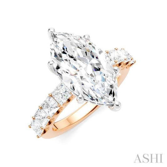 ASHI Marquise Shape Semi-Mount Diamond Engagement Ring 195ACPPFHPW-SM-MQ4
