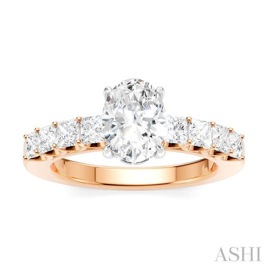 ASHI Oval Shape Semi-Mount Diamond Engagement Ring 195ACPPFHPW-SM-OV1