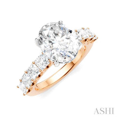 ASHI Oval Shape Semi-Mount Diamond Engagement Ring 195ACPPFHPW-SM-OV3