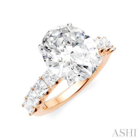 ASHI Oval Shape Semi-Mount Diamond Engagement Ring 195ACPPFHPW-SM-OV5