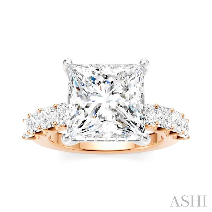 ASHI Princess Shape Semi-Mount Diamond Engagement Ring 195ACPPFHPW-SM-PN5