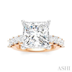 ASHI Princess Shape Semi-Mount Diamond Engagement Ring 195ACPPFHPW-SM-PN5