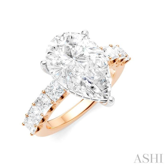 ASHI Pear Shape Semi-Mount Diamond Engagement Ring 195ACPPFHPW-SM-PR4