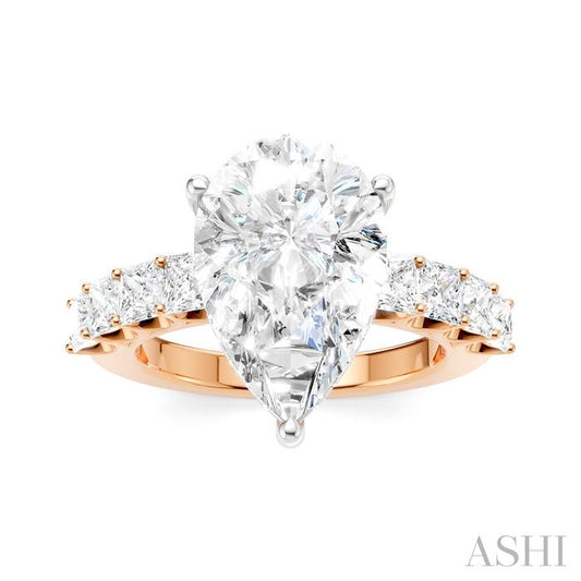 ASHI Pear Shape Semi-Mount Diamond Engagement Ring 195ACPPFHPW-SM-PR4